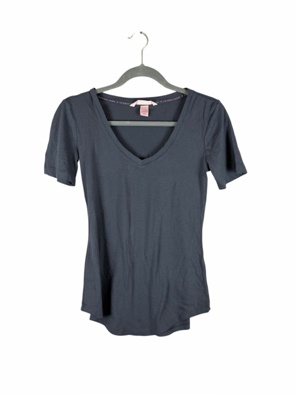 Victoria’s Secret Gray V-Neck Short Sleeve Tee XS